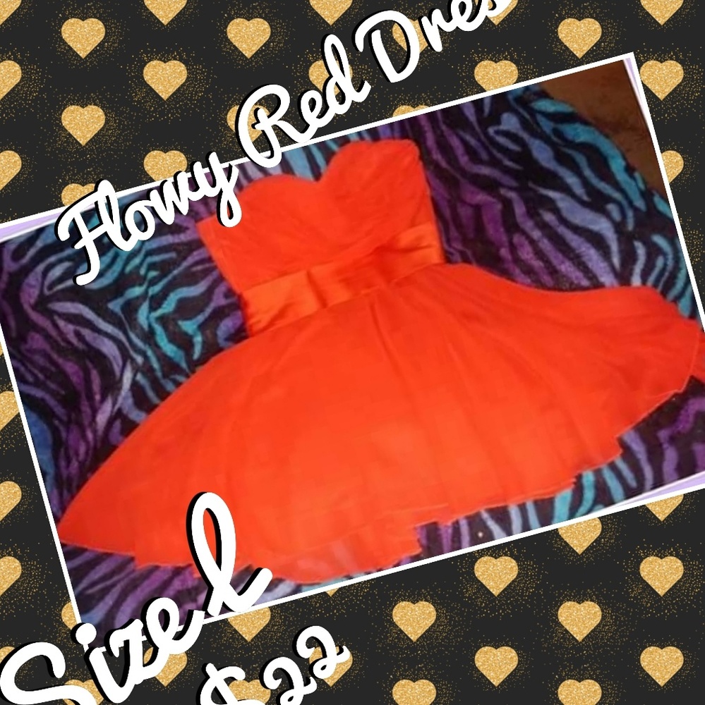 Red Flowy Special occasion dress❗